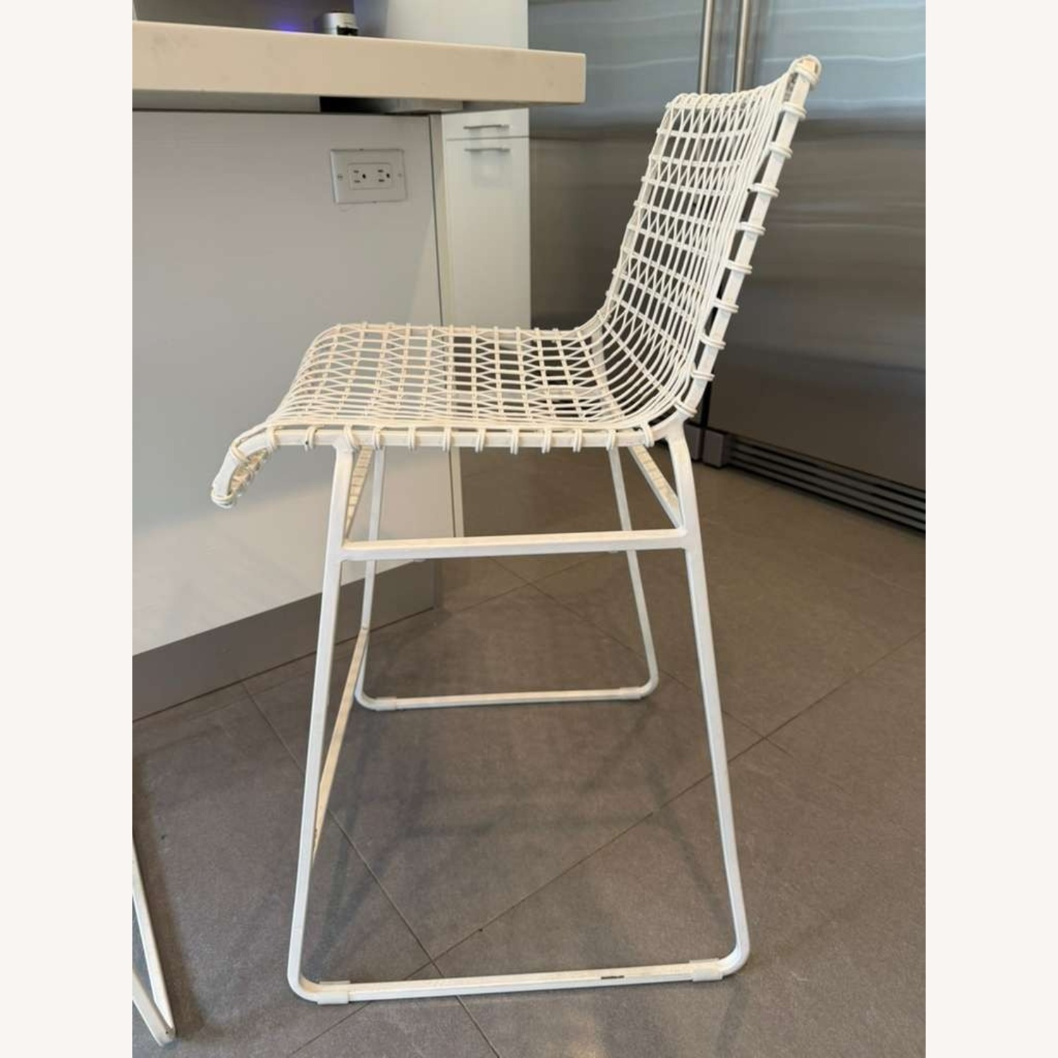 3 Crate & Barrel Tig White Metal Counter Stool - image-3