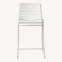 3 Crate & Barrel Tig White Metal Counter Stool