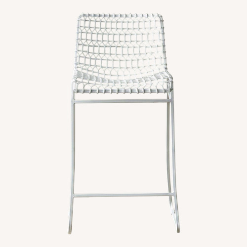 Used 3 Crate & Barrel Tig White Metal Counter Stool for sale on AptDeco