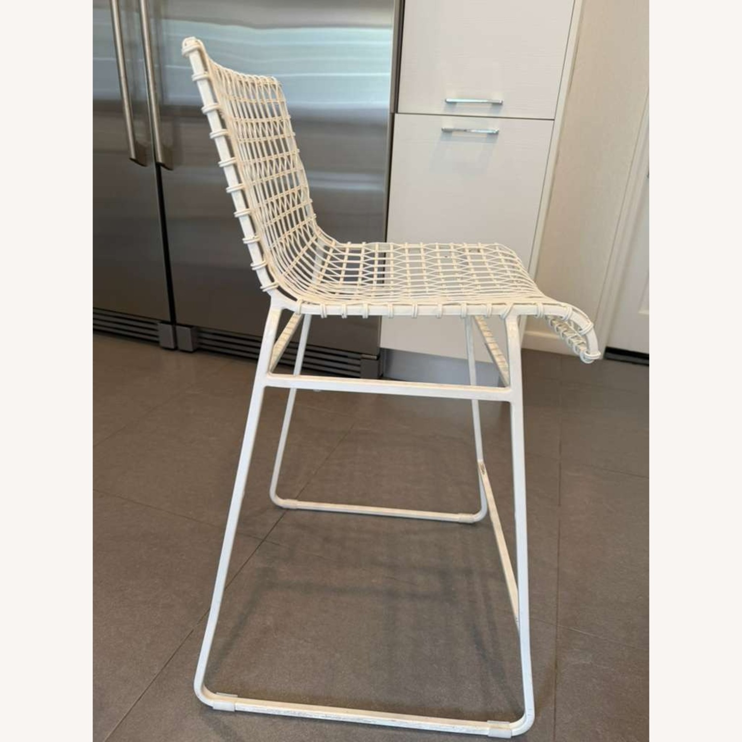 3 Crate & Barrel Tig White Metal Counter Stool - image-6