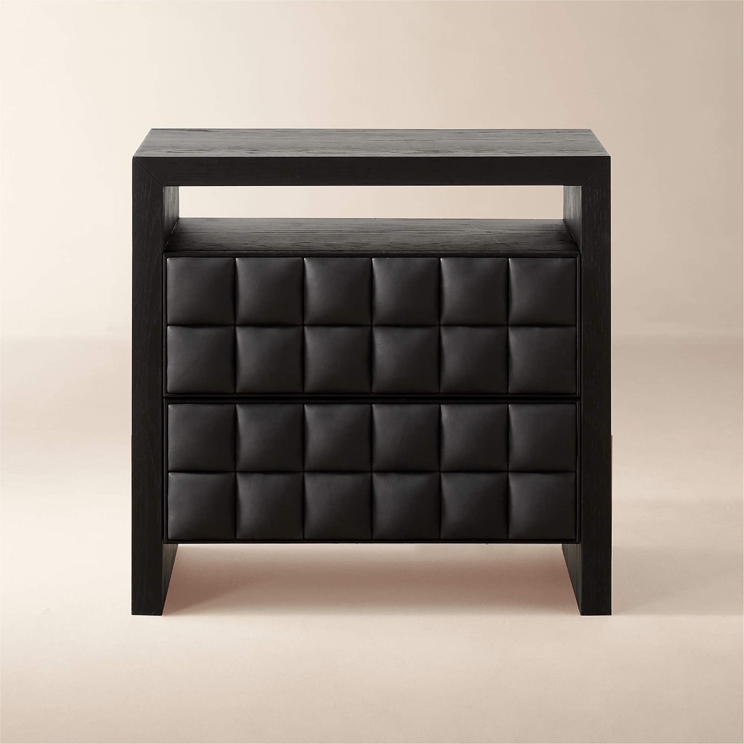 Pair of  CB2 Apollo Black Leather Nightstand - image-6