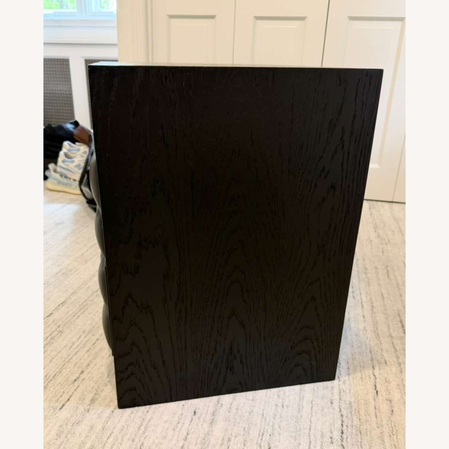 Pair of  CB2 Apollo Black Leather Nightstand - image-5