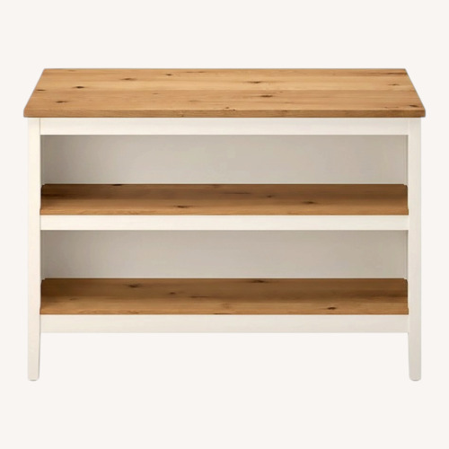 Used IKEA Tornviken White Wood Kitchen Island for sale on AptDeco