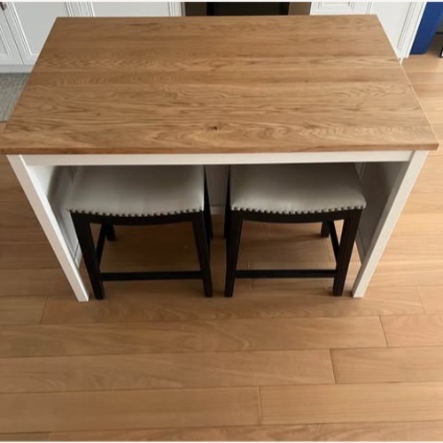 Used IKEA Tornviken White Wood Kitchen Island for sale on AptDeco