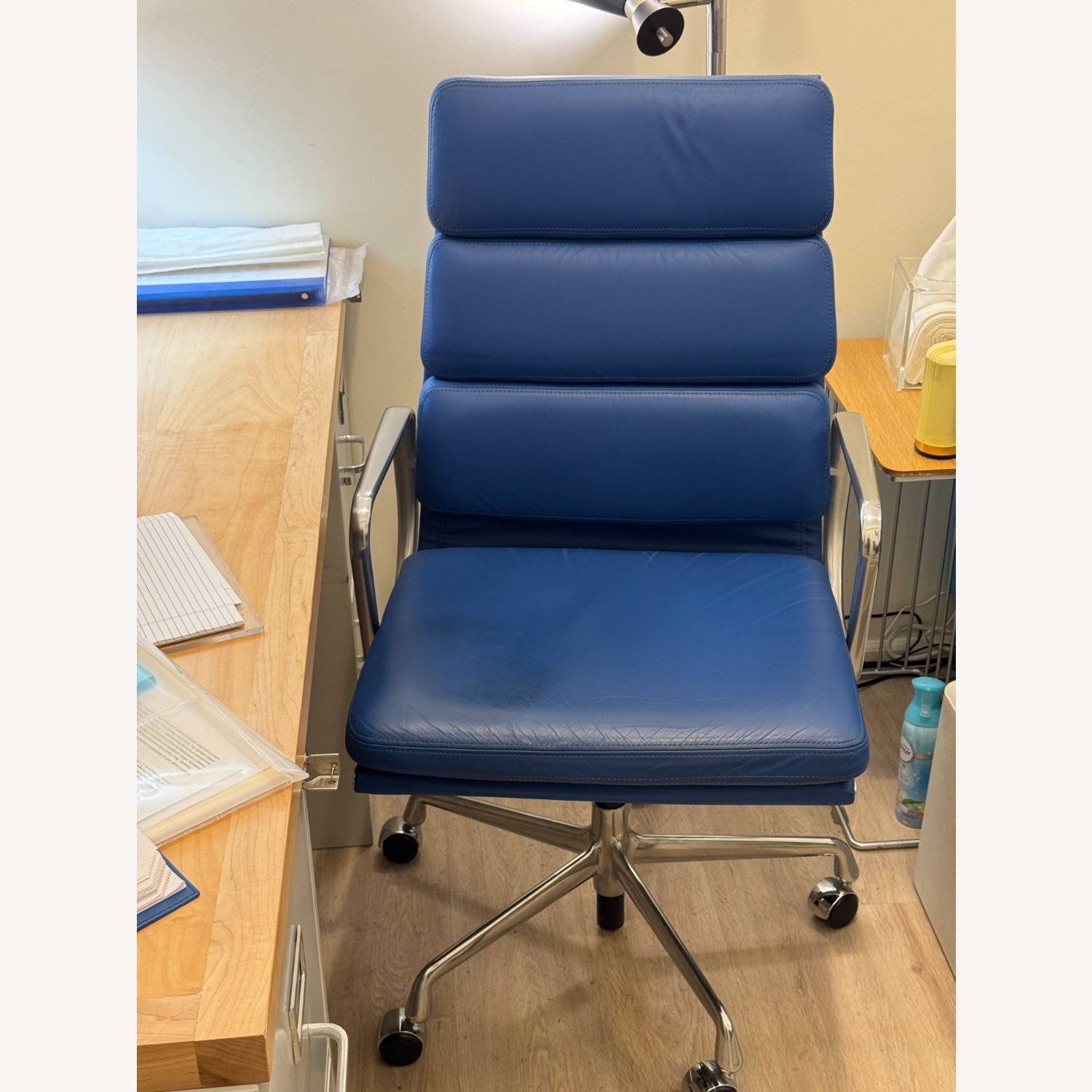 Herman Miller Blue Leather Office Chair - image-3
