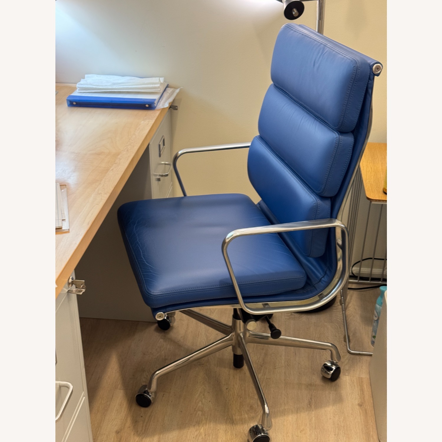 Herman Miller Blue Leather Office Chair - image-2
