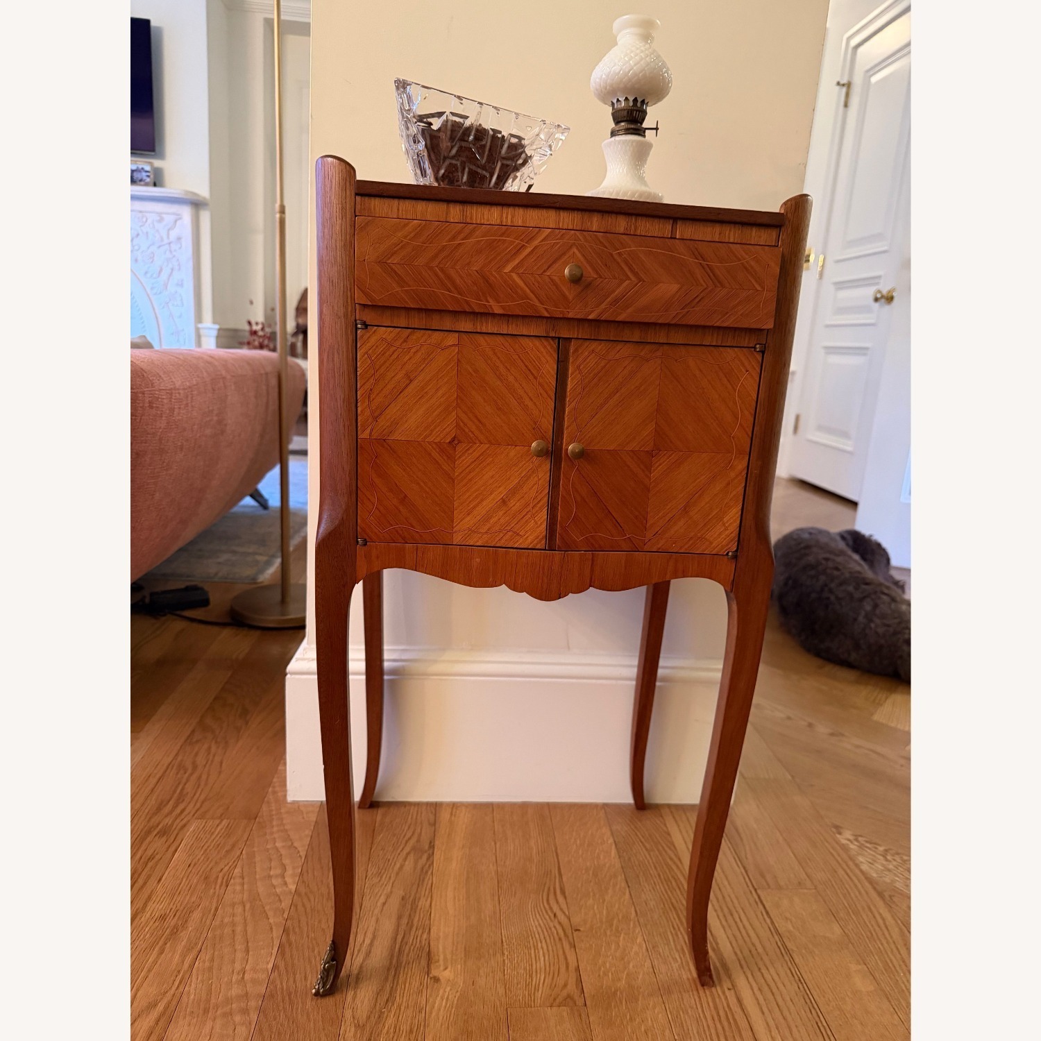Antique Light Brown Wood Side Tables - image-2