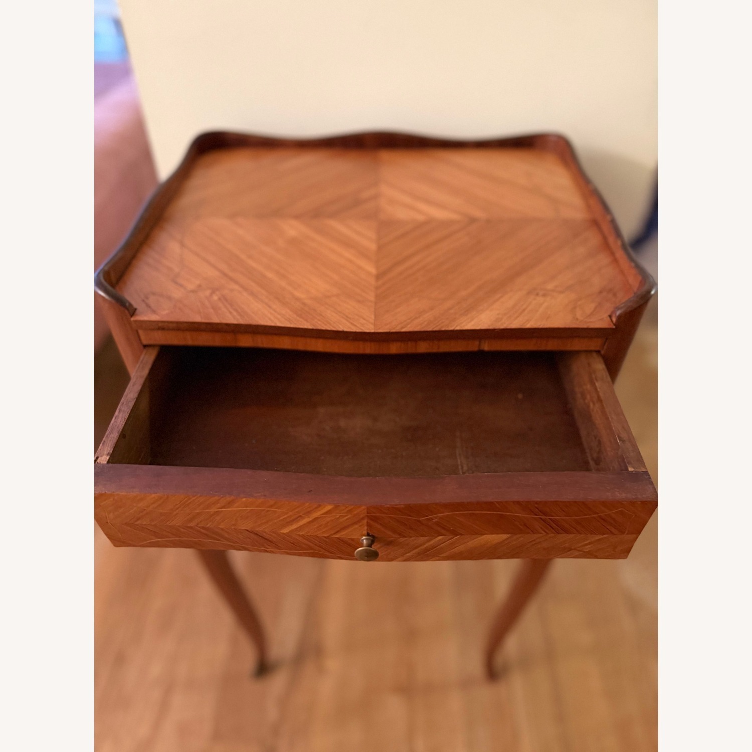 Antique Light Brown Wood Side Tables - image-8