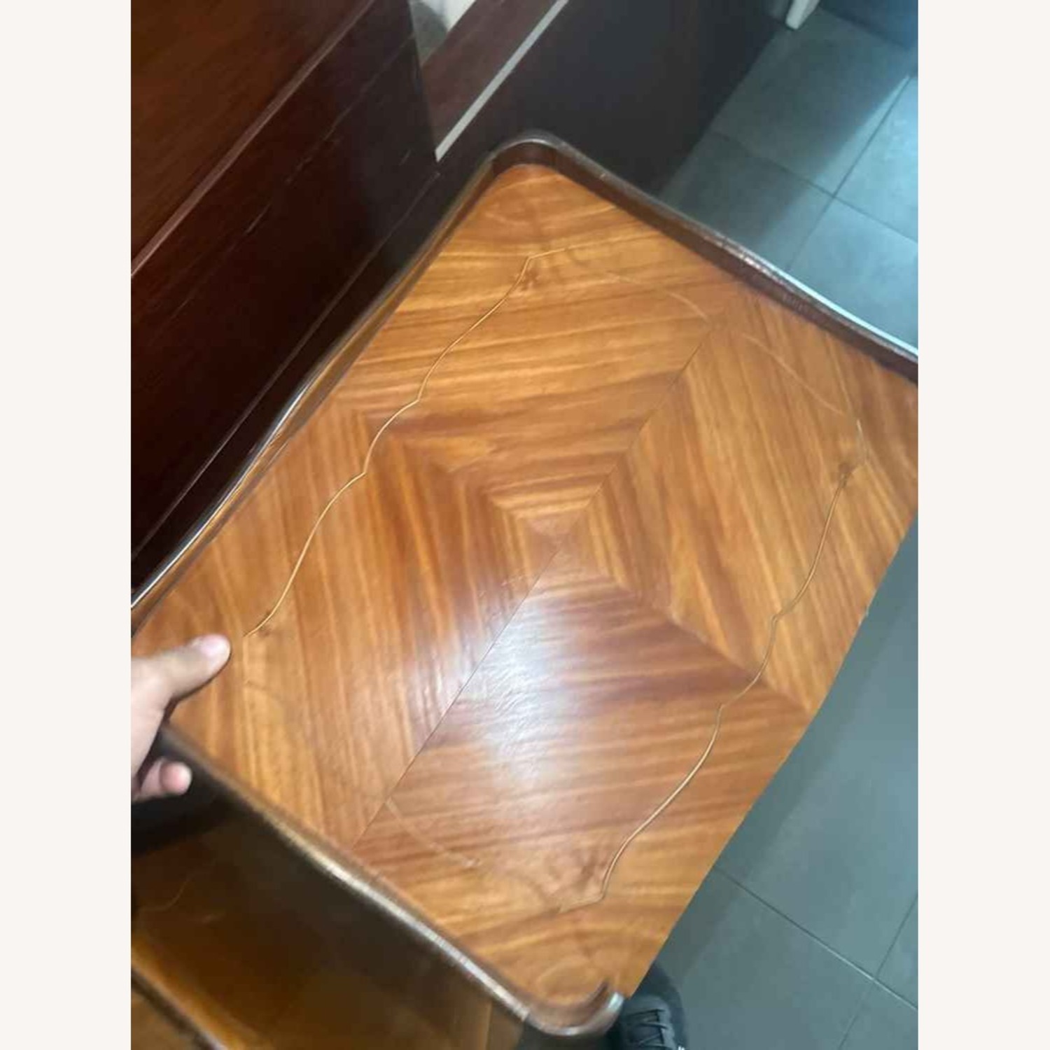 Antique Light Brown Wood Side Tables - image-12