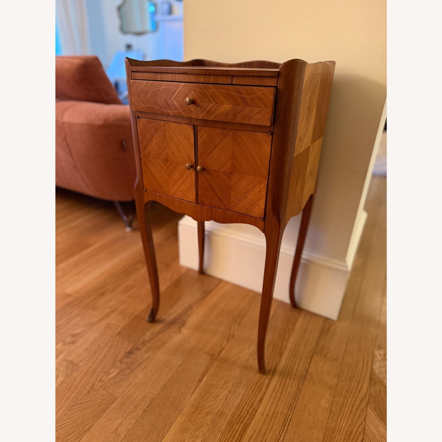 Antique Light Brown Wood Side Tables - image-5