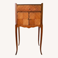 Antique Light Brown Wood Side Tables