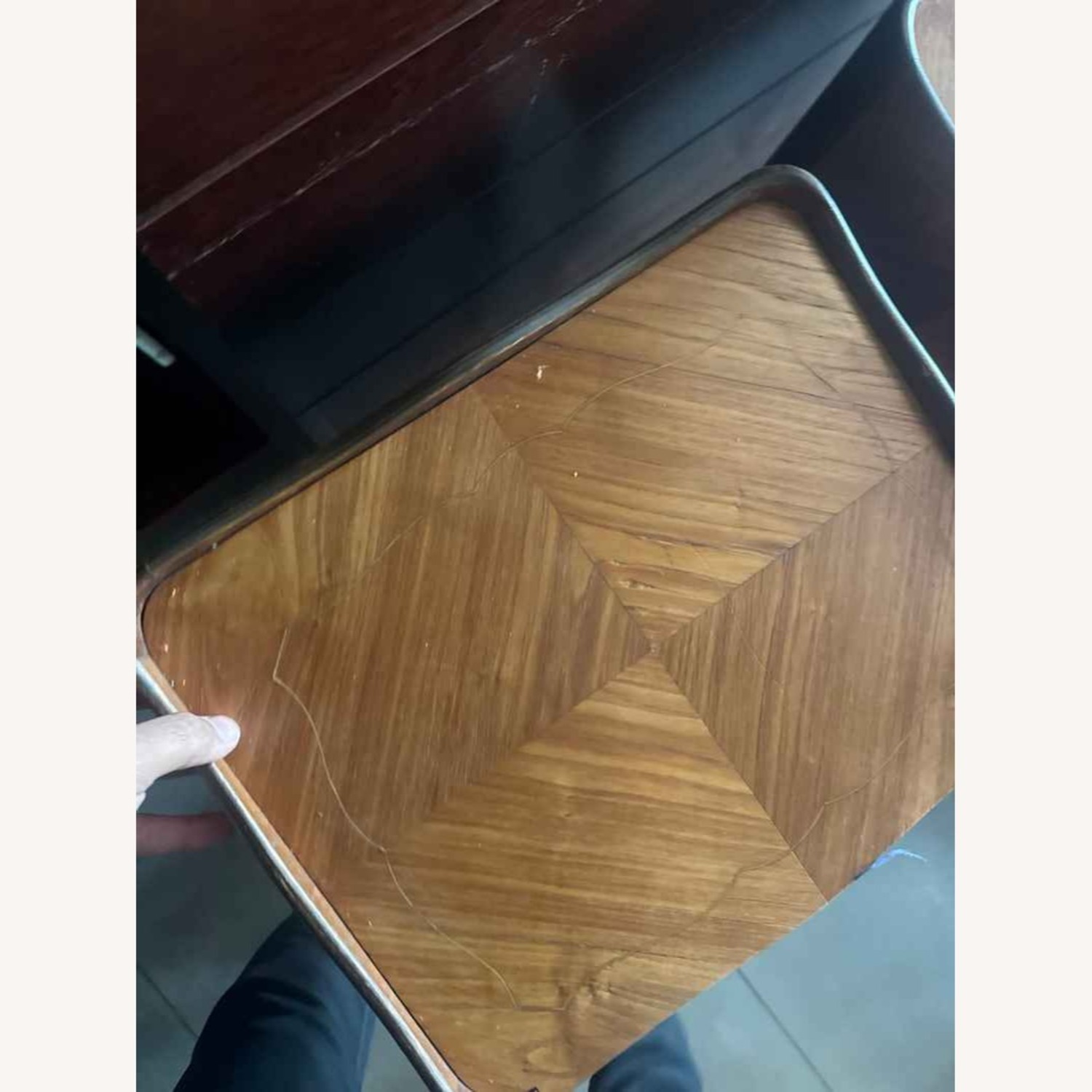 Antique Light Brown Wood Side Tables - image-11