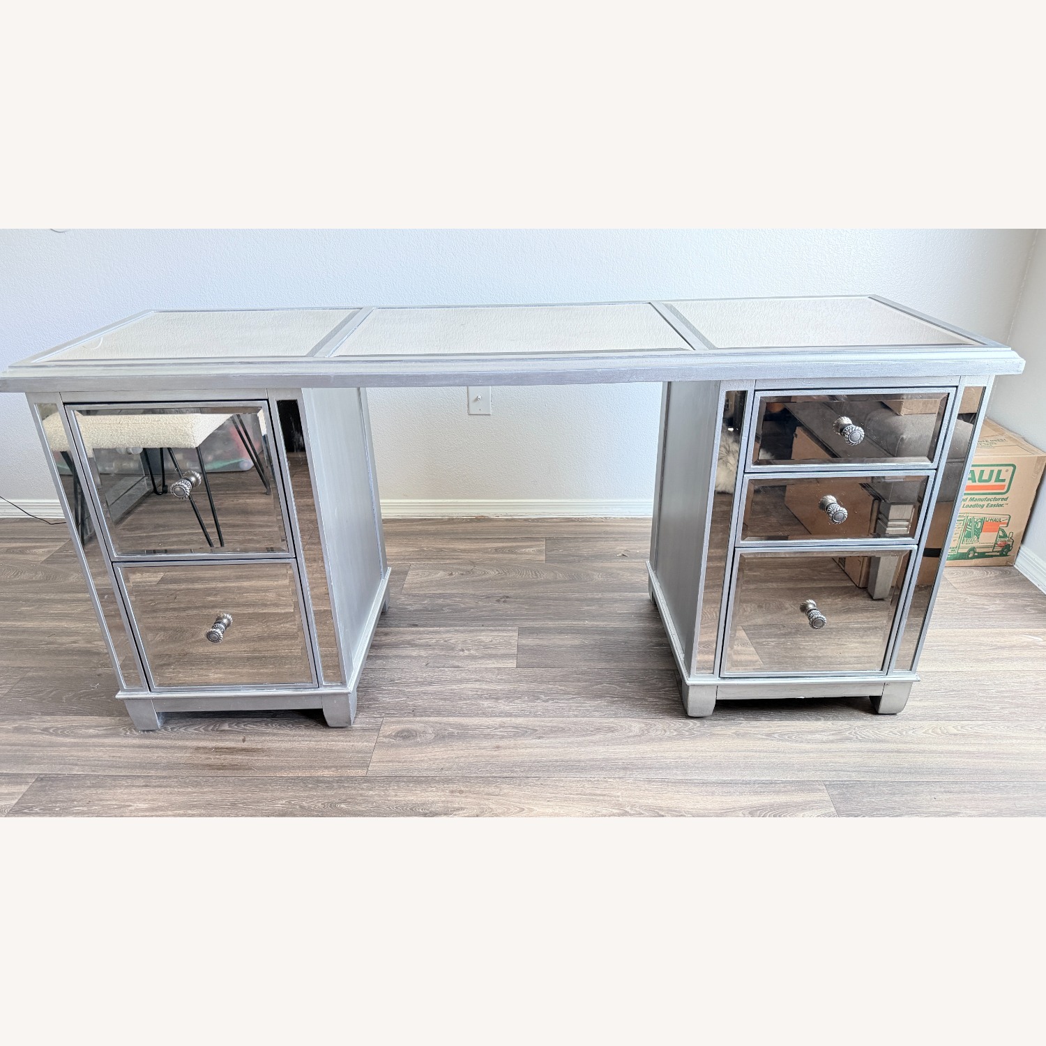 Pier 1 Imports Silver Mirrored Hayworth Glass Dresser - image-1