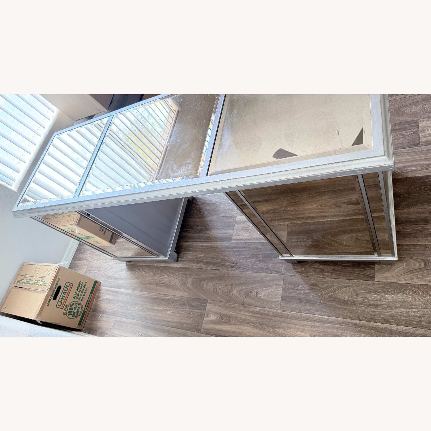 Pier 1 Imports Silver Mirrored Hayworth Glass Dresser - image-6