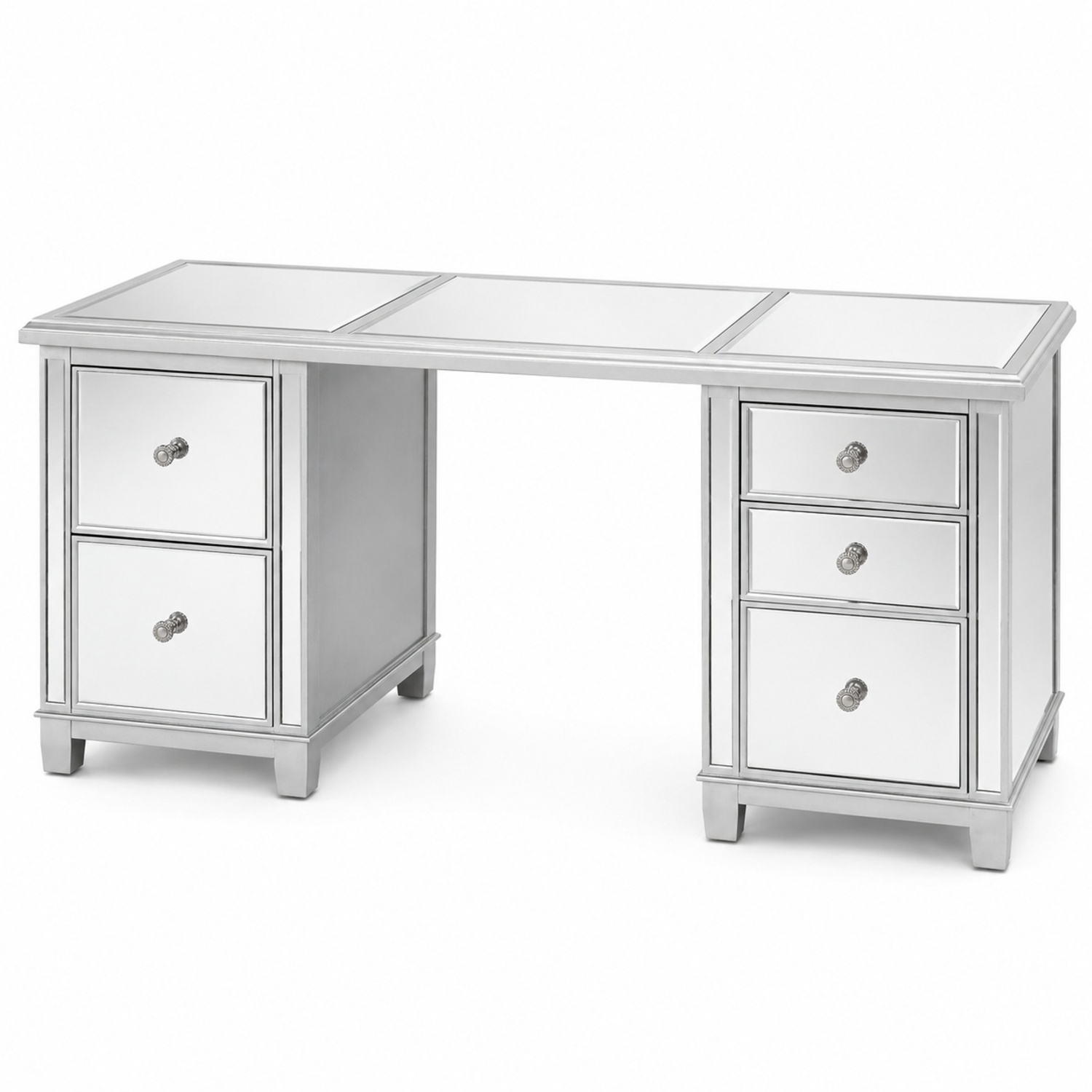 Pier 1 Imports Silver Mirrored Hayworth Glass Dresser - image-8