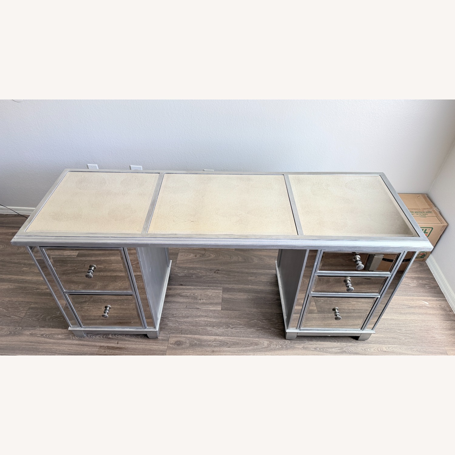 Pier 1 Imports Silver Mirrored Hayworth Glass Dresser - image-3