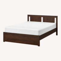 IKEA Songesand Dark Brown Wood Full Bed