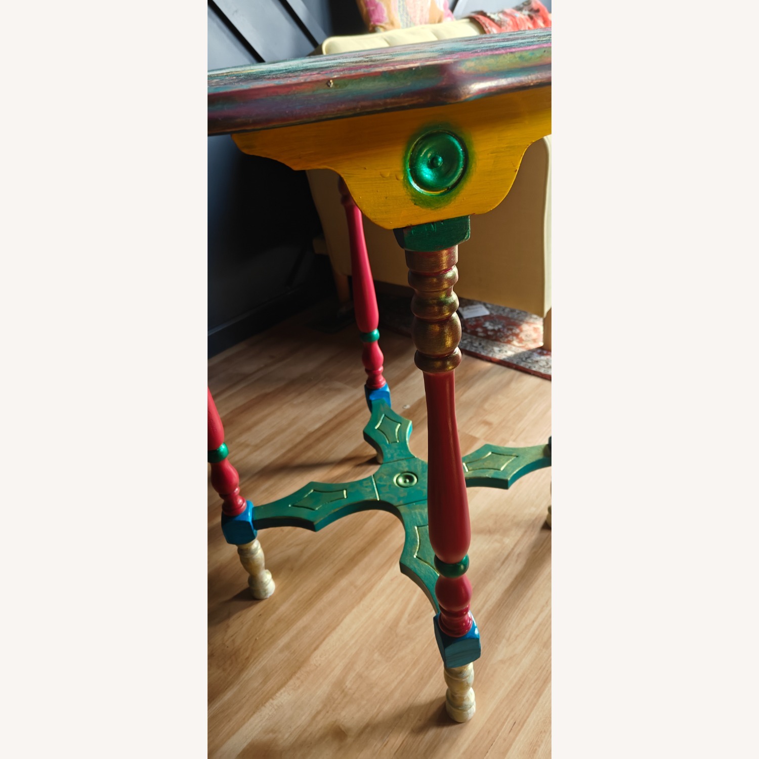 Vintage/Antique Chalk Painted Side Table - image-2
