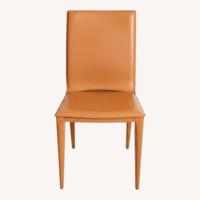 Italian Orange Leather Dining Chair