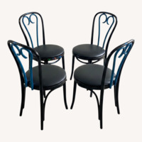 Vintage Black Wood Dining Chairs