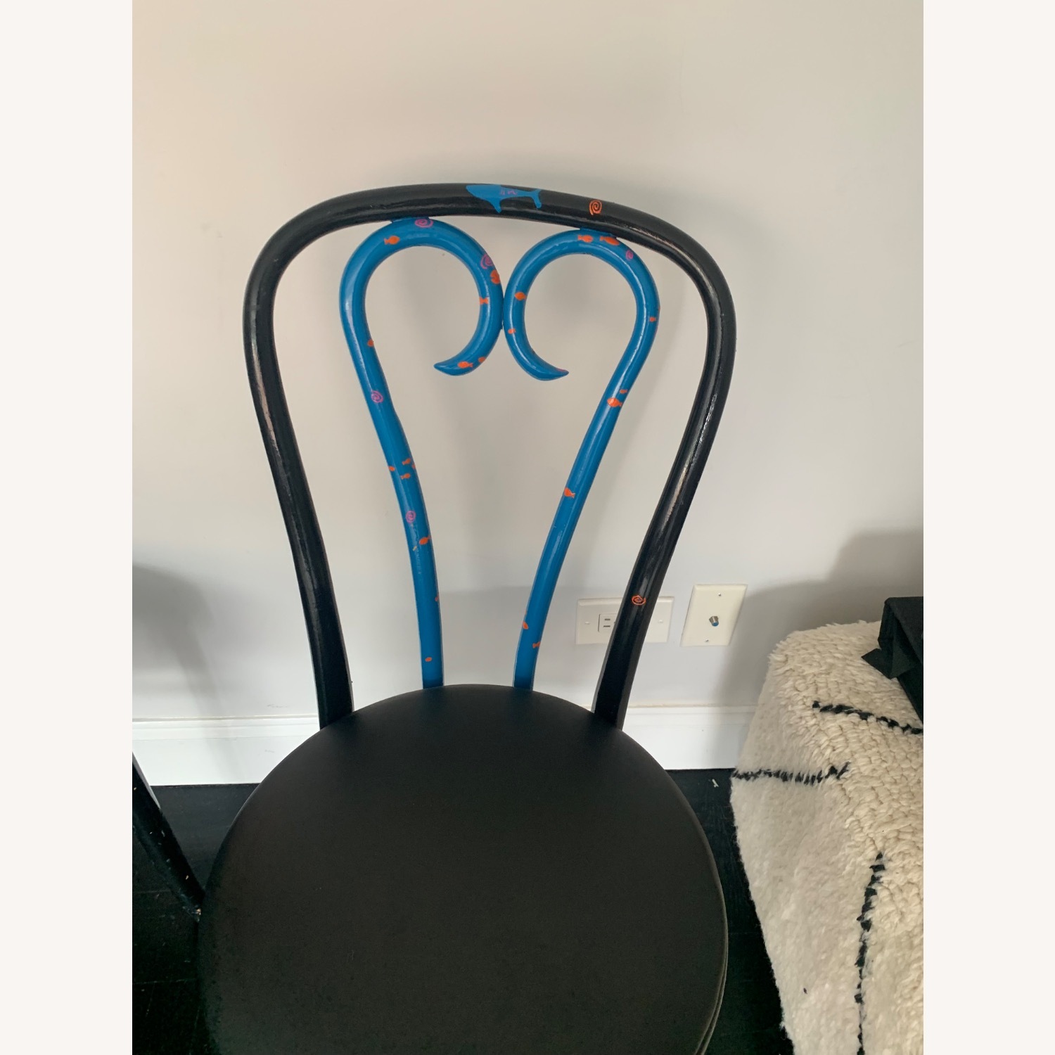 Vintage Black Wood Dining Chairs - image-11