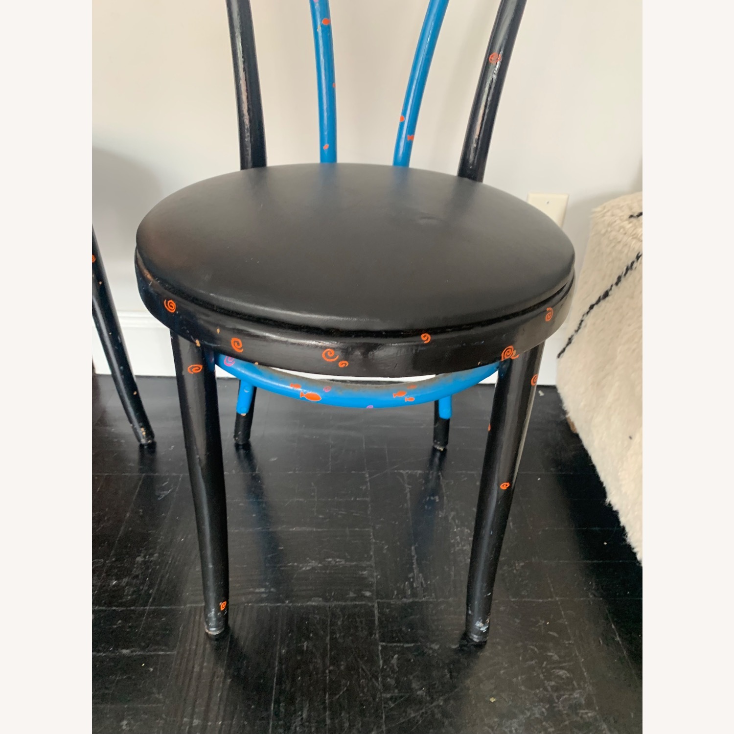 Vintage Black Wood Dining Chairs - image-10