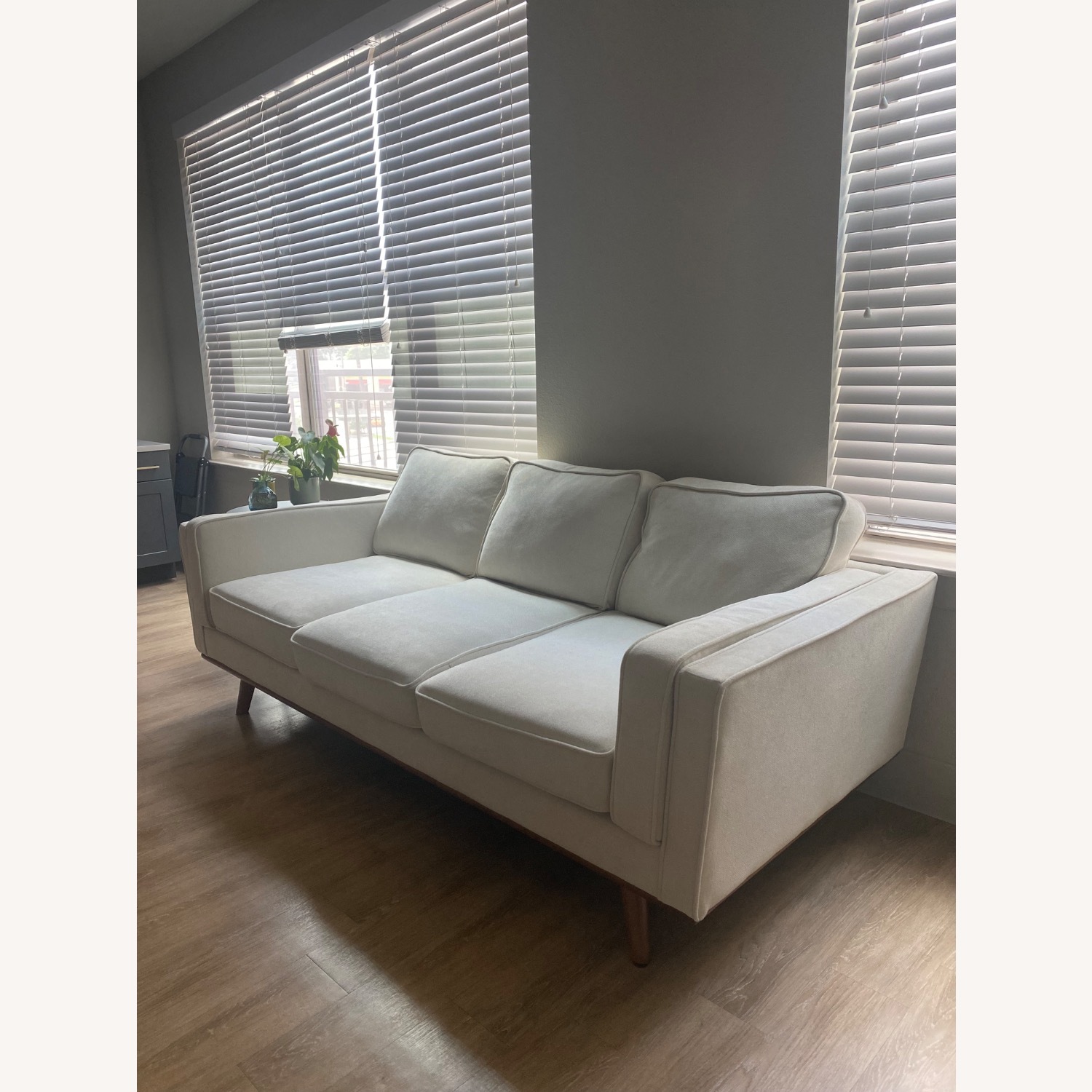 White Fabric 3+ Seater Sofa - image-3
