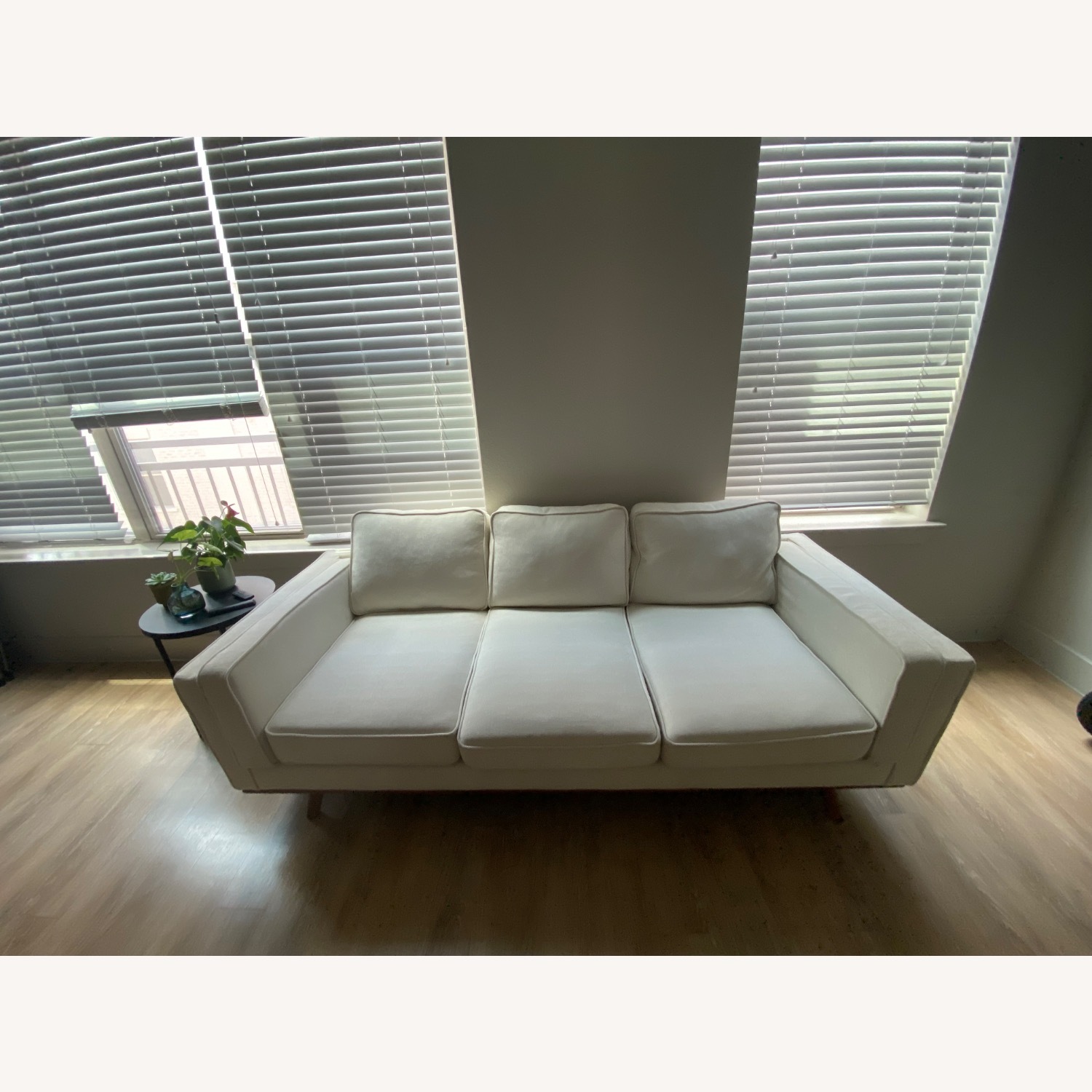 White Fabric 3+ Seater Sofa - image-2