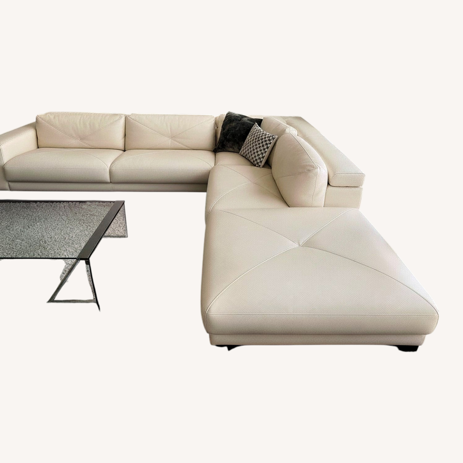 Cantoni White Leather 3+ Piece Sectional - image-6