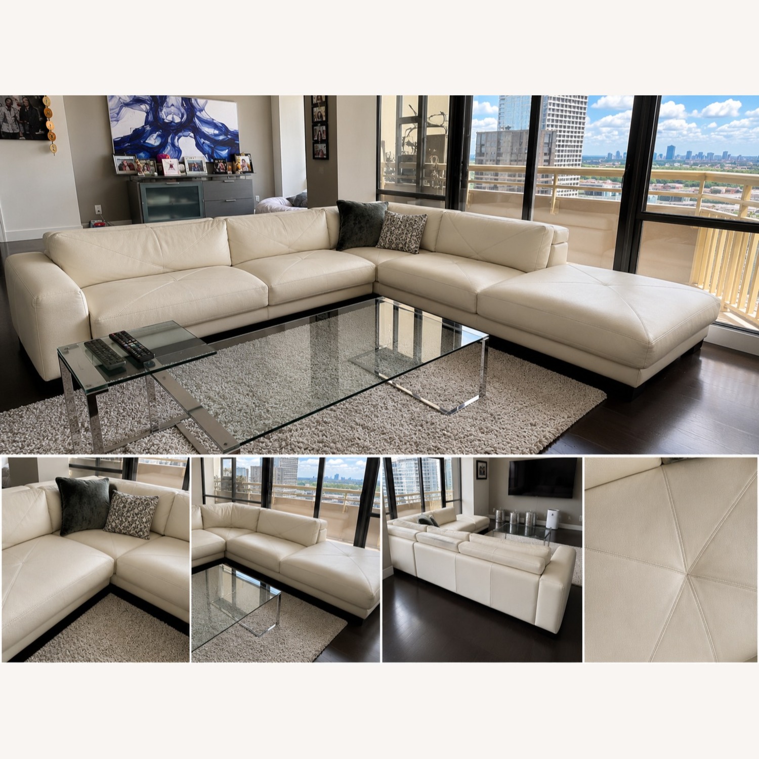 Cantoni White Leather 3+ Piece Sectional - image-2