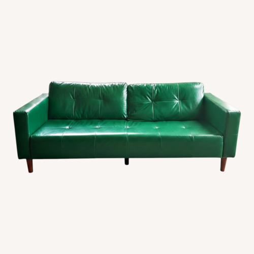 Used Green Faux Leather 3+ Seater Sofa for sale on AptDeco