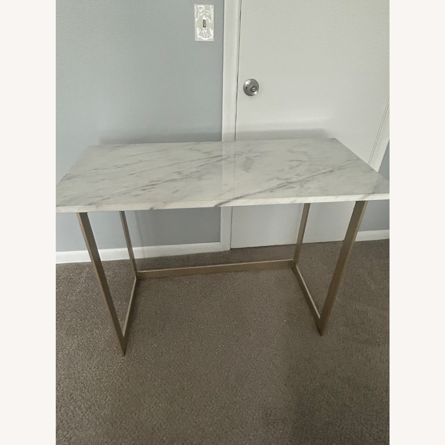 Marble White Table, Gold Legs - image-1