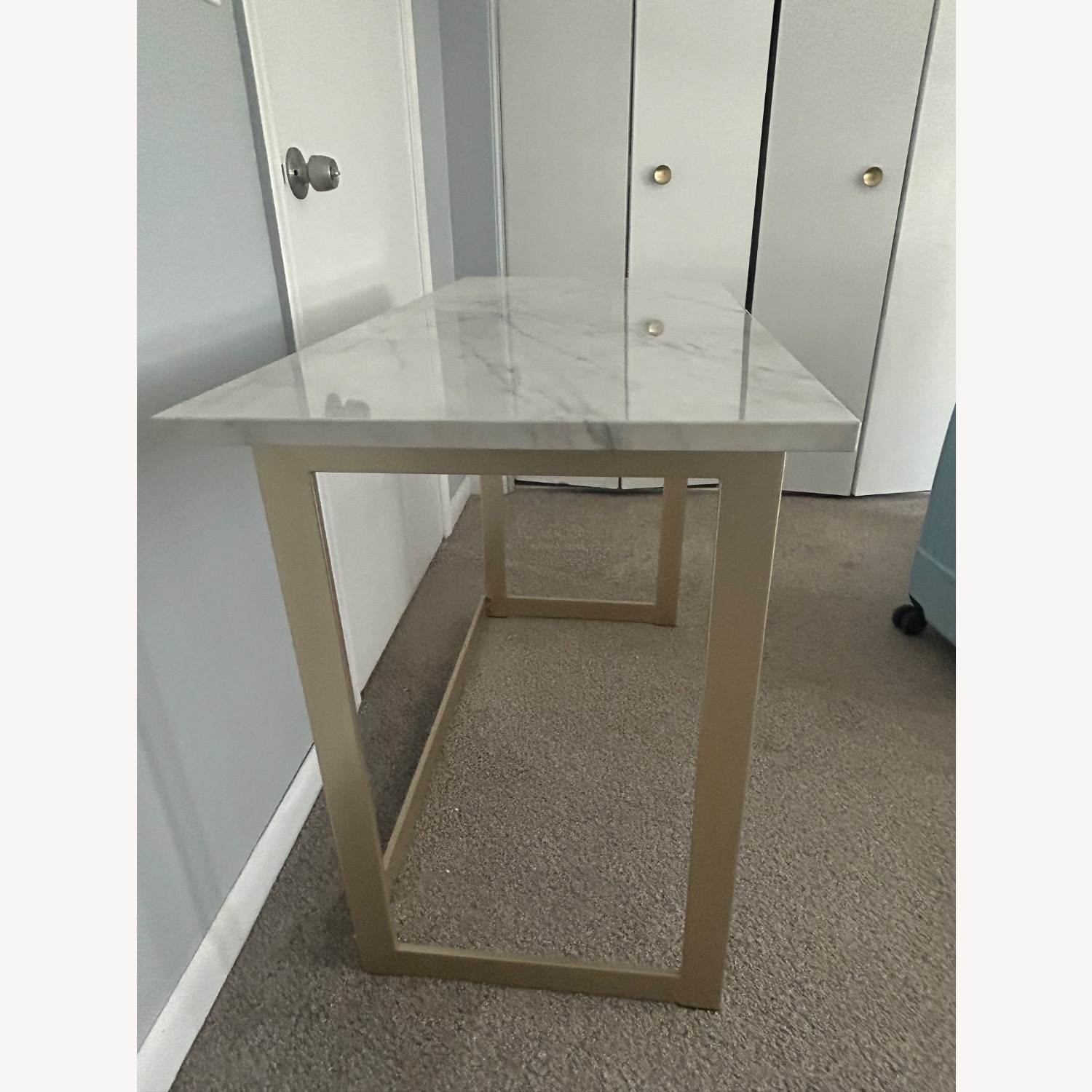Marble White Table, Gold Legs - image-3