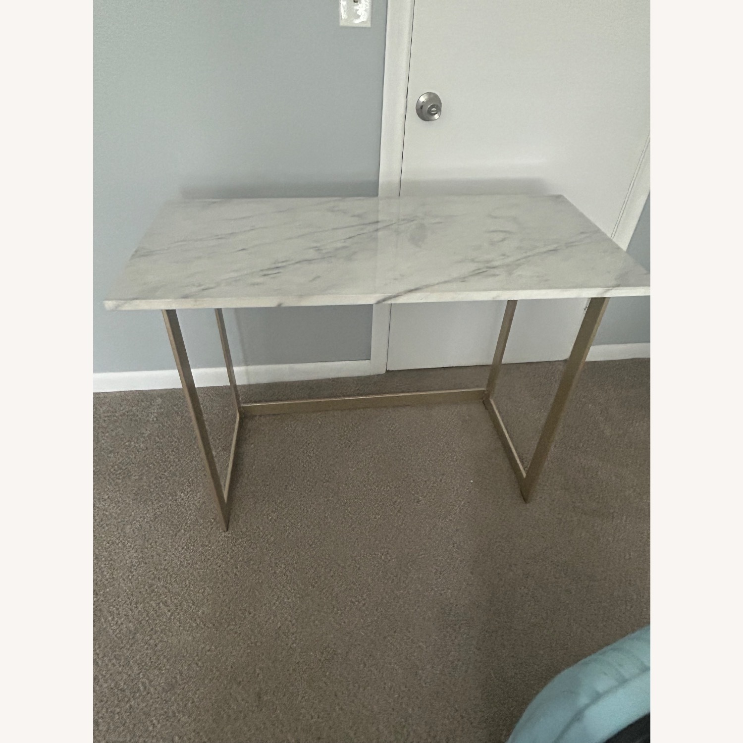 Marble White Table, Gold Legs - image-2