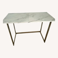 Marble White Table, Gold Legs