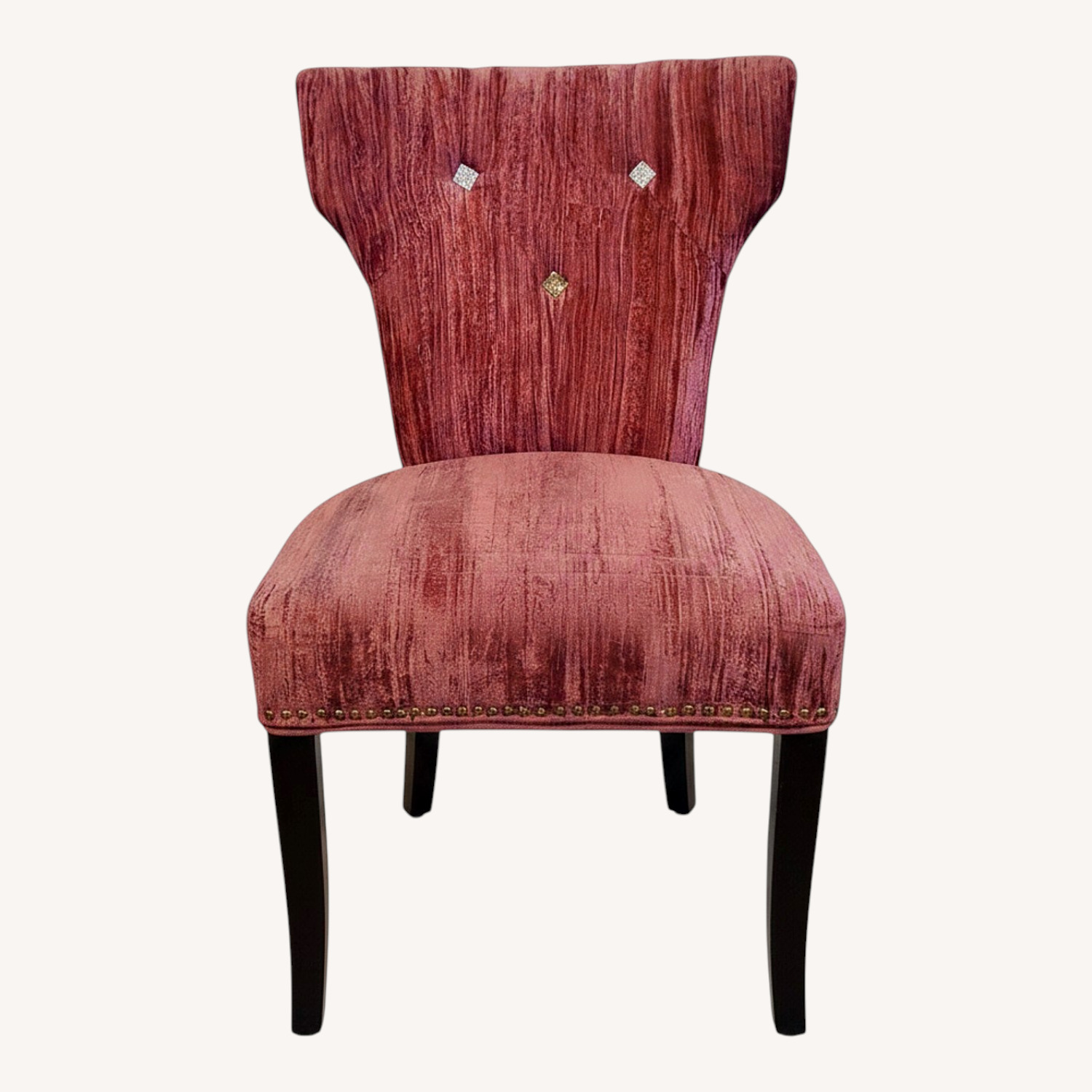 Vintage/Antique Pink Velvet Accent Chair - image-0
