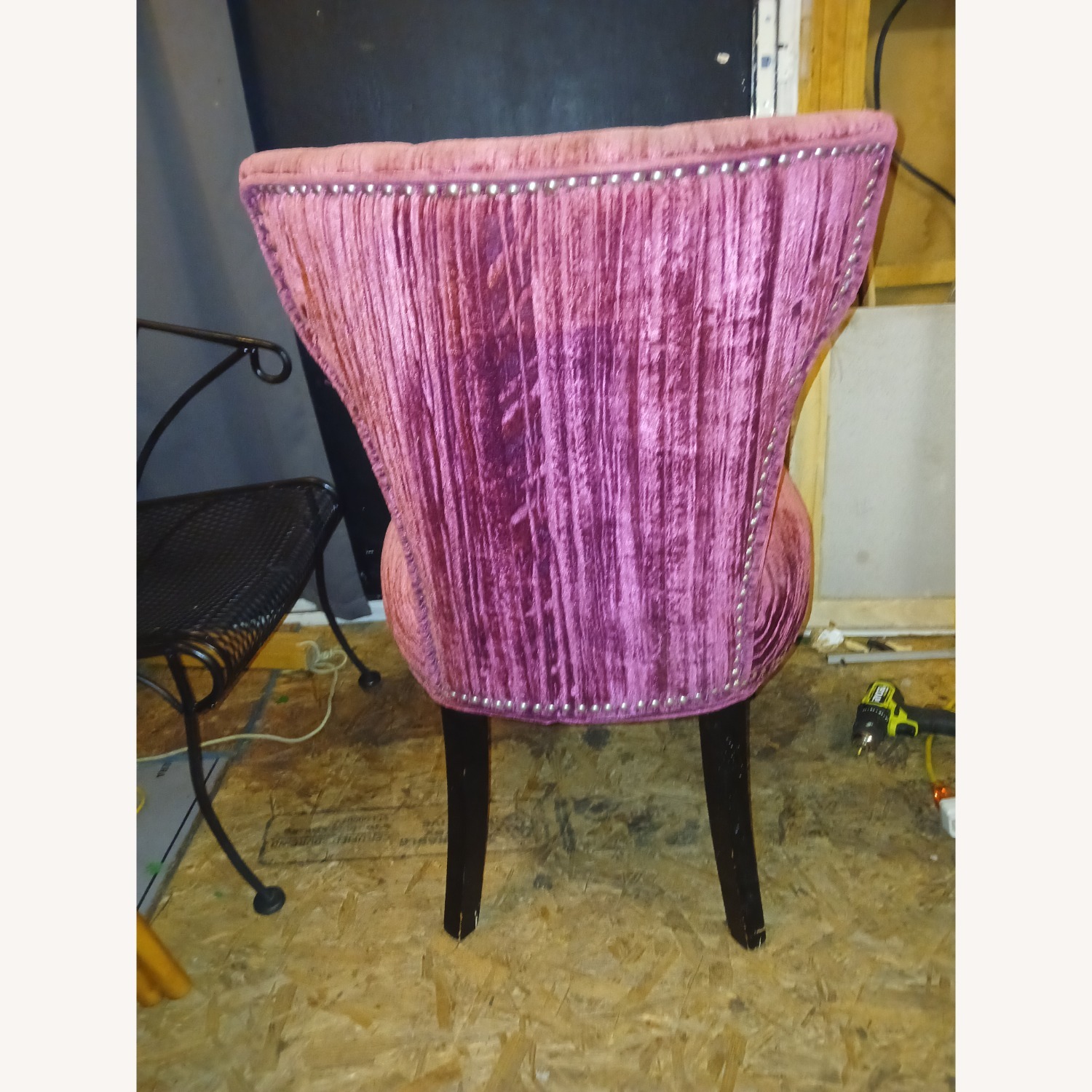 Vintage/Antique Pink Velvet Accent Chair - image-5