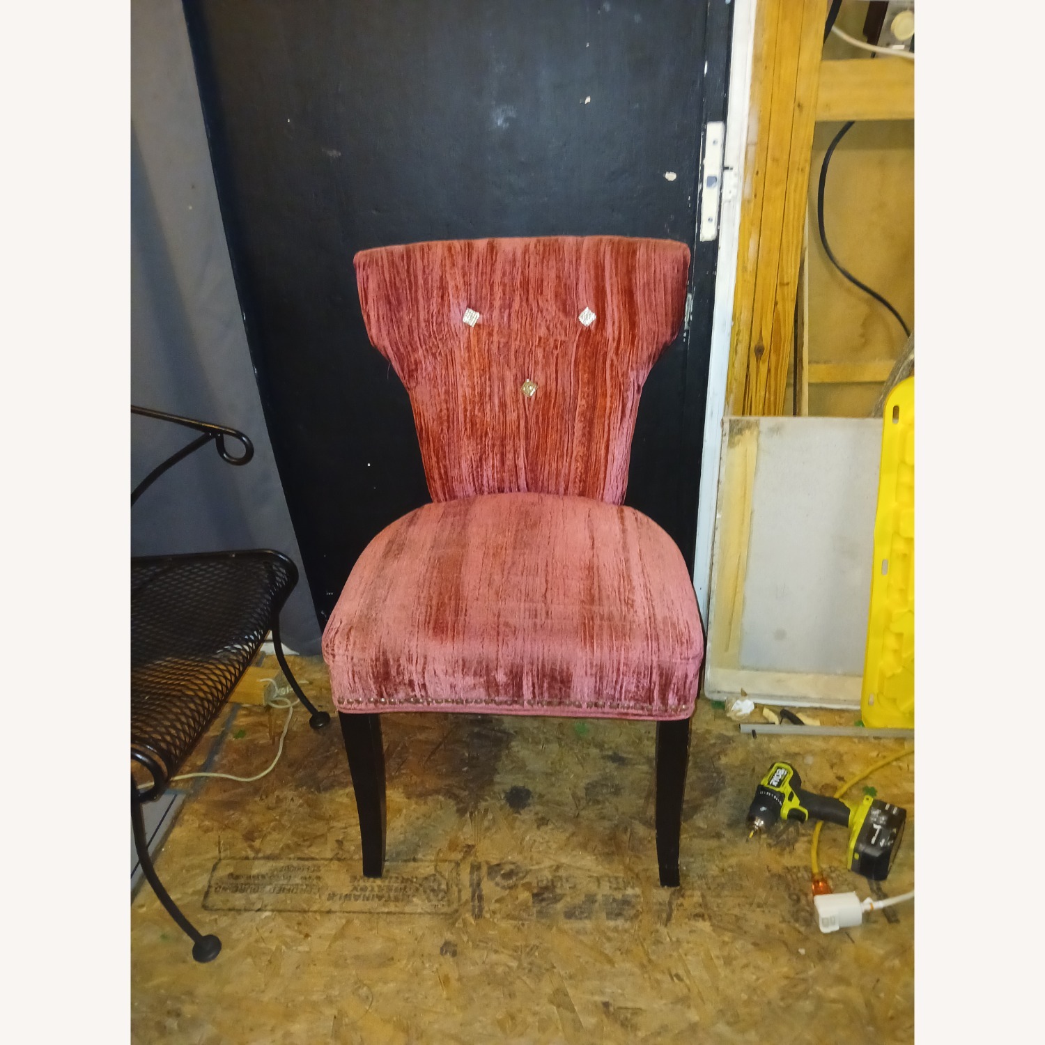 Vintage/Antique Pink Velvet Accent Chair - image-3