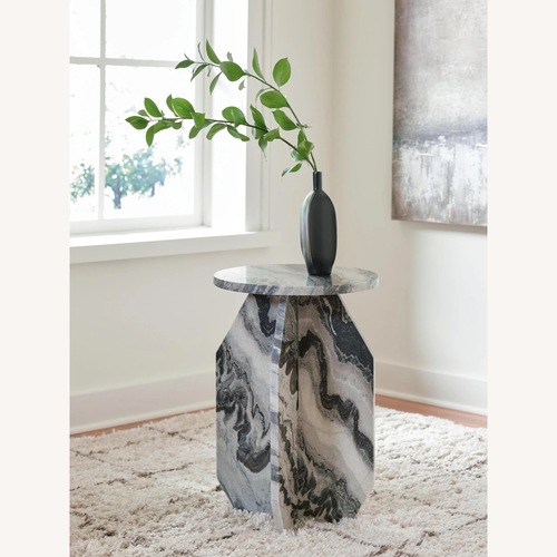 Used Ashley Furniture Wrenlane Marble Side Table for sale on AptDeco