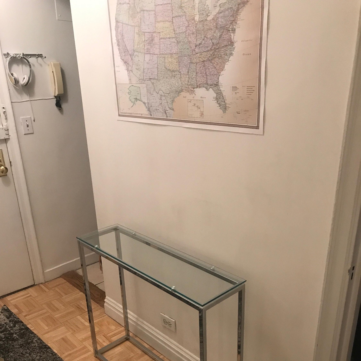 Stylish Glass Side Table W Chromed Steel Base - image-5