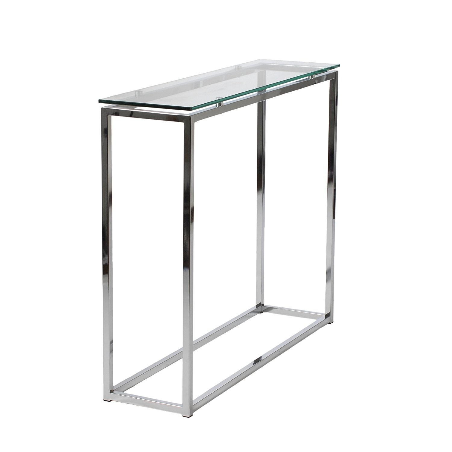Stylish Glass Side Table W Chromed Steel Base - image-9