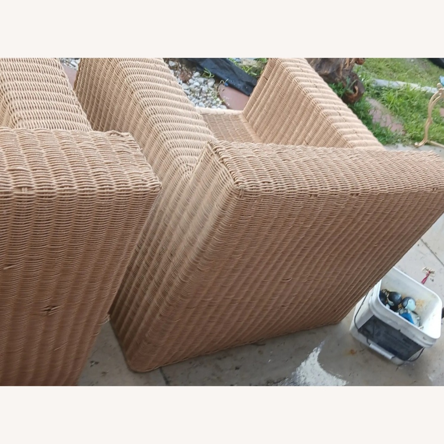 Vintage/Antique Rattan Cube Chairs Patio Furniture - image-3