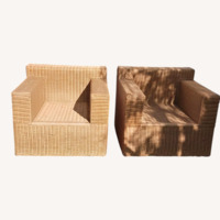 Vintage/Antique Rattan Cube Chairs Patio Furniture