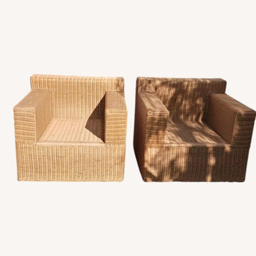 Used Vintage/Antique Rattan Cube Chairs Patio Furniture for sale on AptDeco