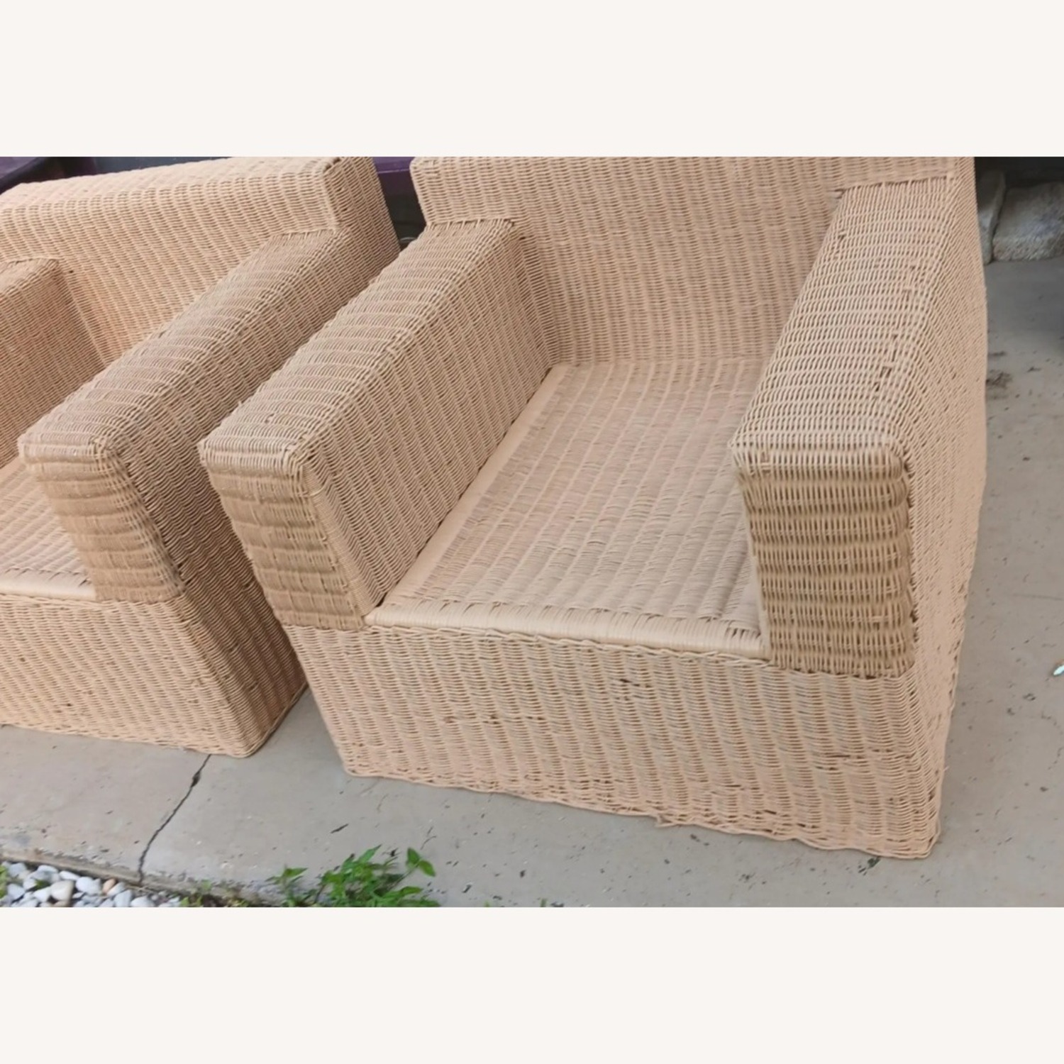 Vintage/Antique Rattan Cube Chairs Patio Furniture - image-4