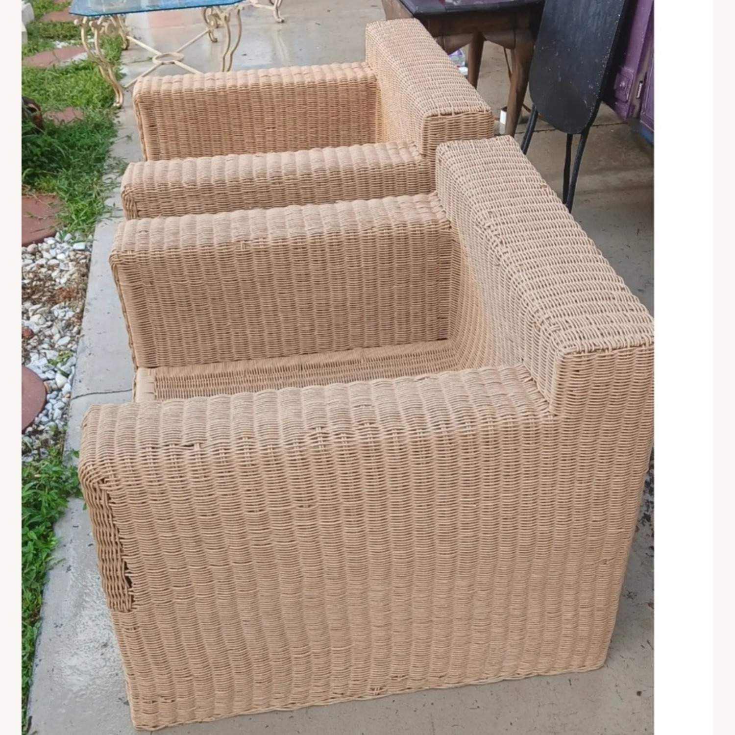 Vintage/Antique Rattan Cube Chairs Patio Furniture - image-2