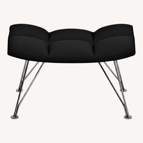 Used Knoll Dark Gray Leather Ottoman for sale on AptDeco