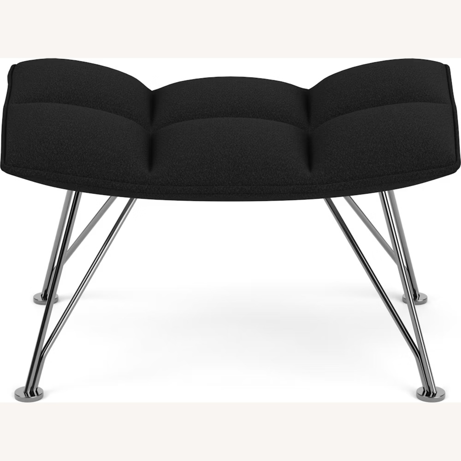 Knoll Dark Gray Leather Ottoman - image-7