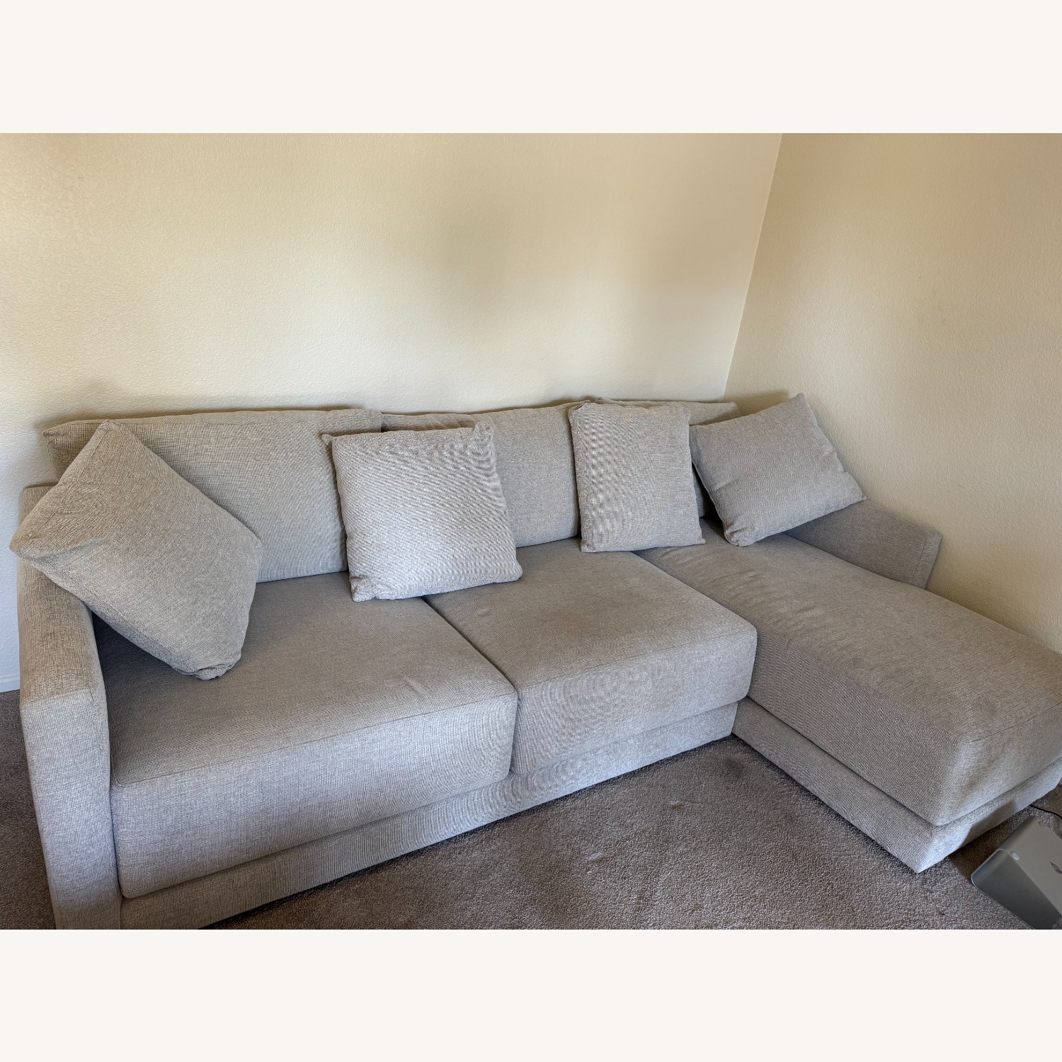 Crate & Barrel Gather White Fabric 2 Piece Sectional - image-2
