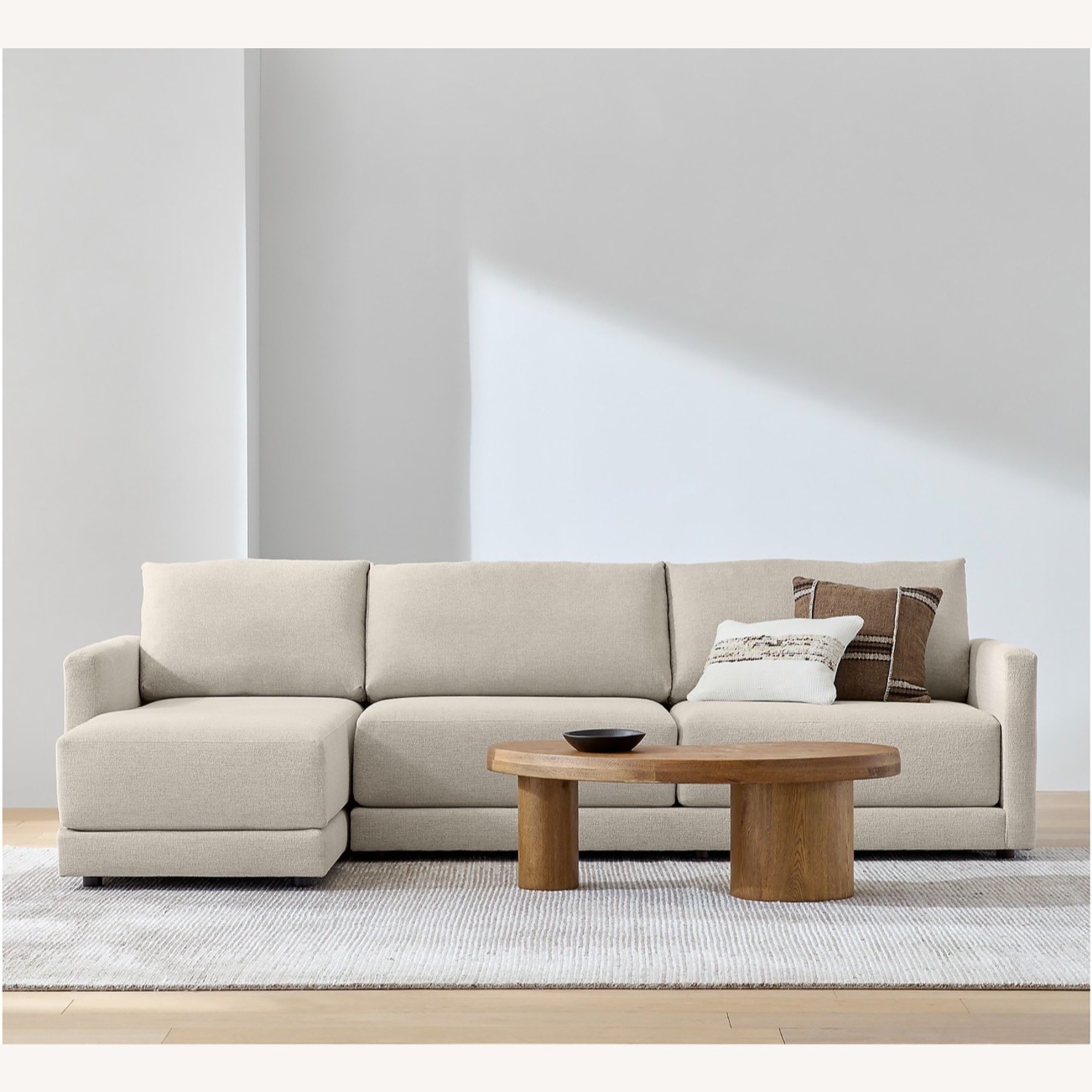 Crate & Barrel Gather White Fabric 2 Piece Sectional - image-1